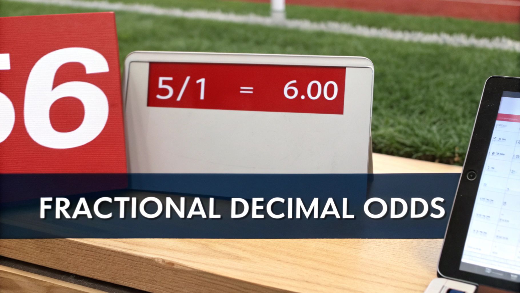 What Is Odds in Betting A Practical Guide 4 A display showing 5/1 and 6.00, representing fractional and decimal betting odds.