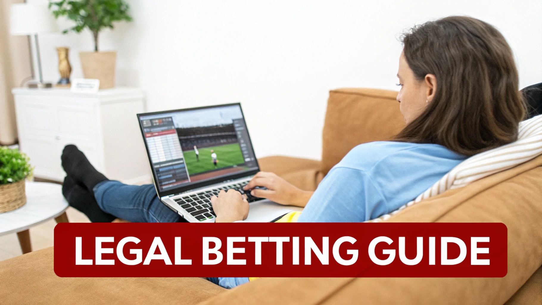 Legal Online Sports Betting Your Ultimate Guide 1 A person using their phone to check sports betting odds, with a sports stadium in the background.
