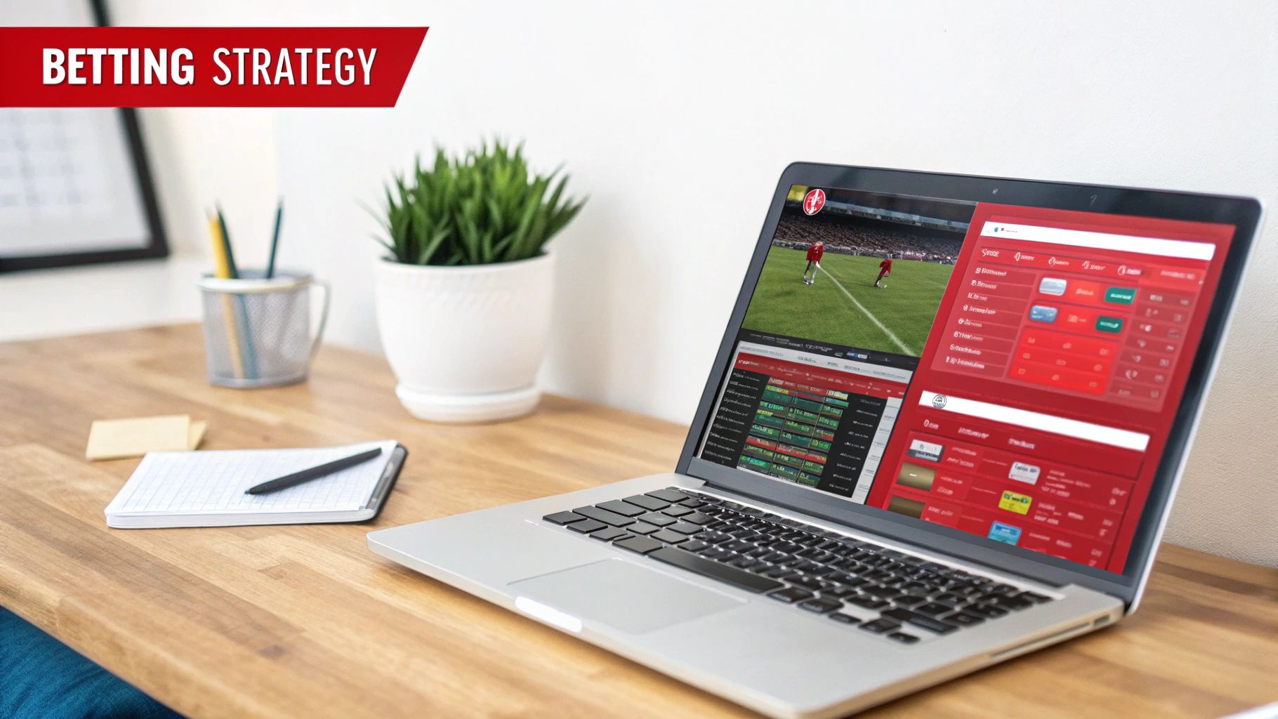 A focused bettor watching a game on TV while placing a live bet on their laptop with the Bovada interface visible.