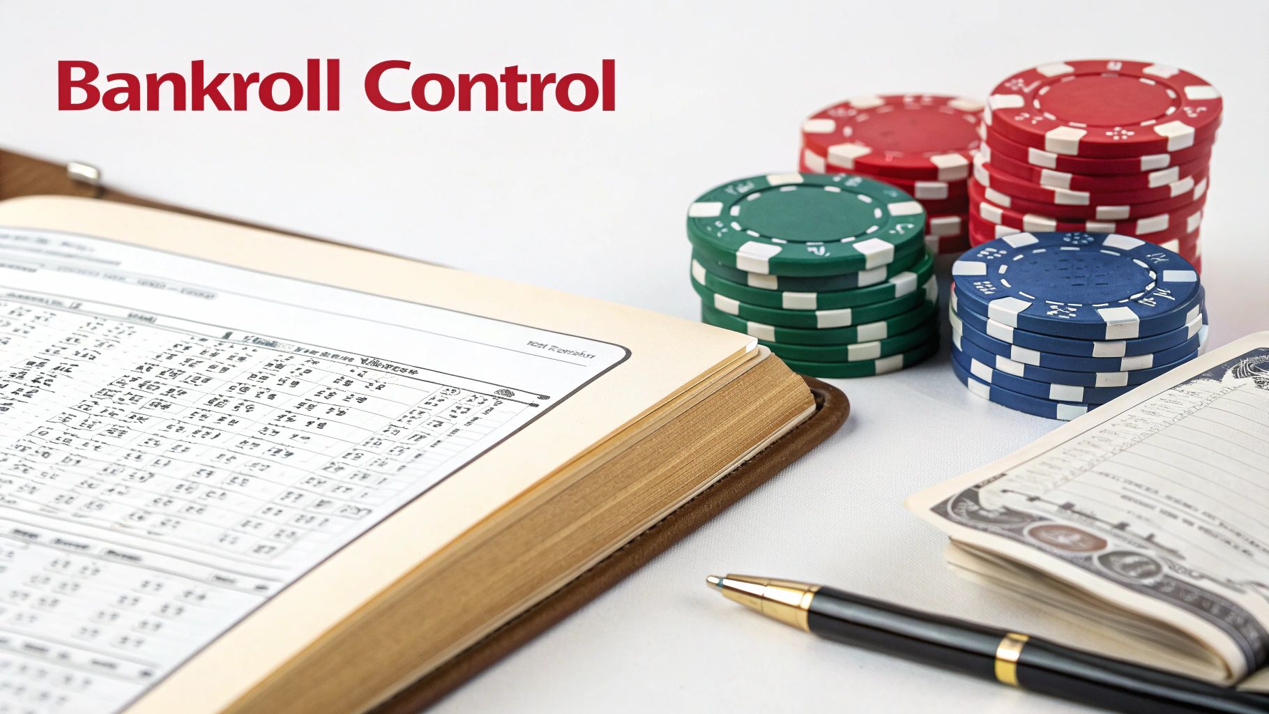 A stack of casino chips and cash next to a phone showing a phone displaying the MyBookie mobile interface.