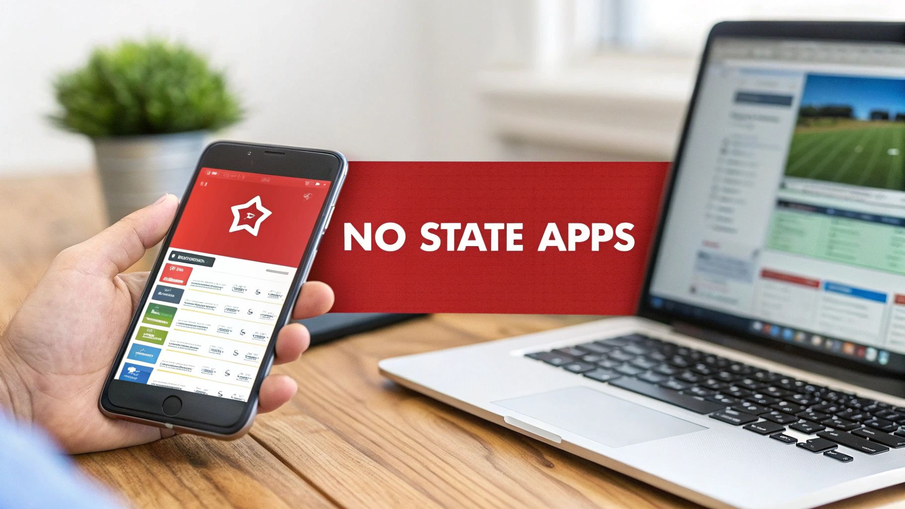 Man checking sports betting odds on a smartphone.