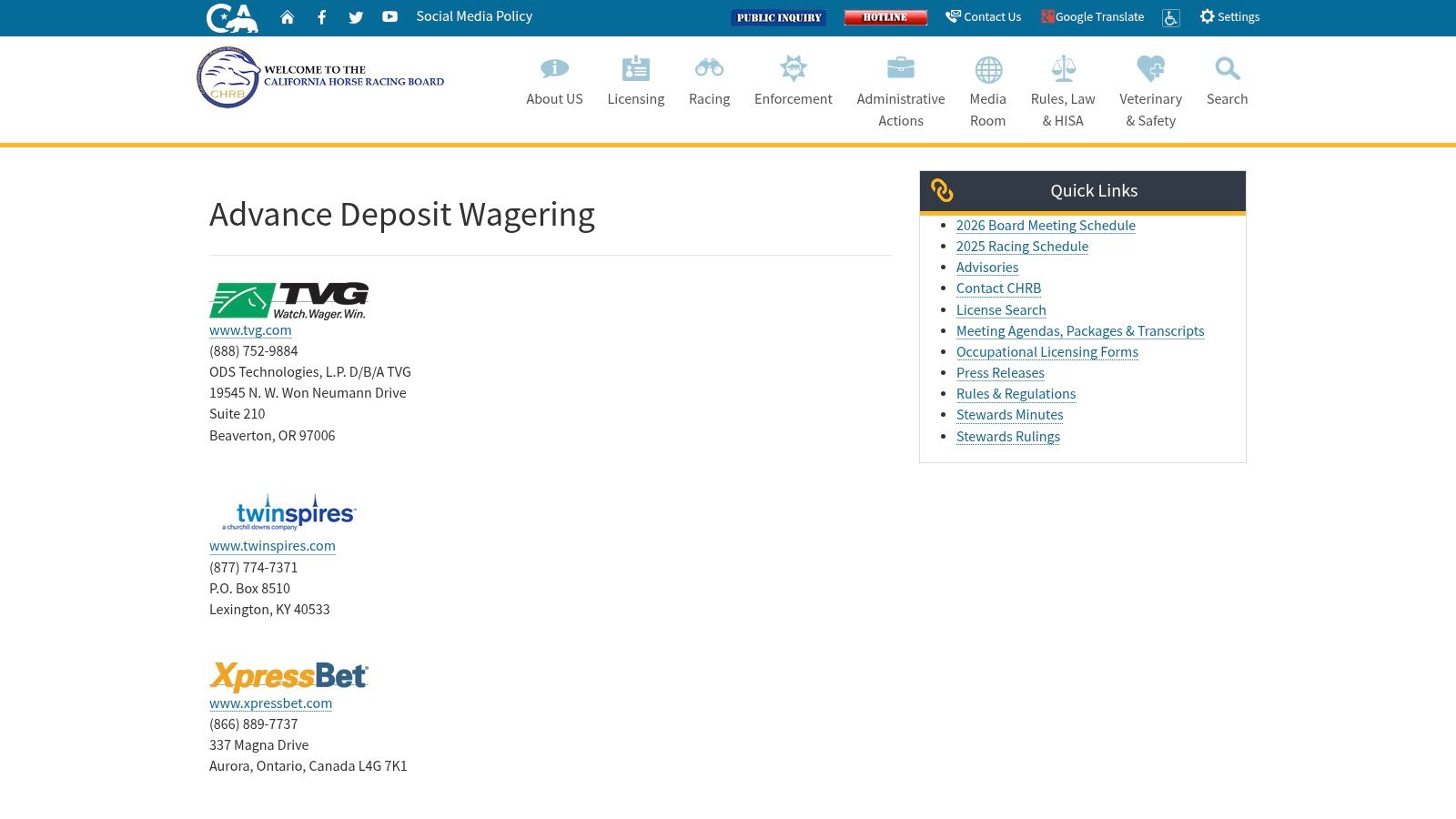 What Sport Betting Apps Are Legal in California? A 2025 Guide 2 California Horse Racing Board – Advance Deposit Wagering (ADW)