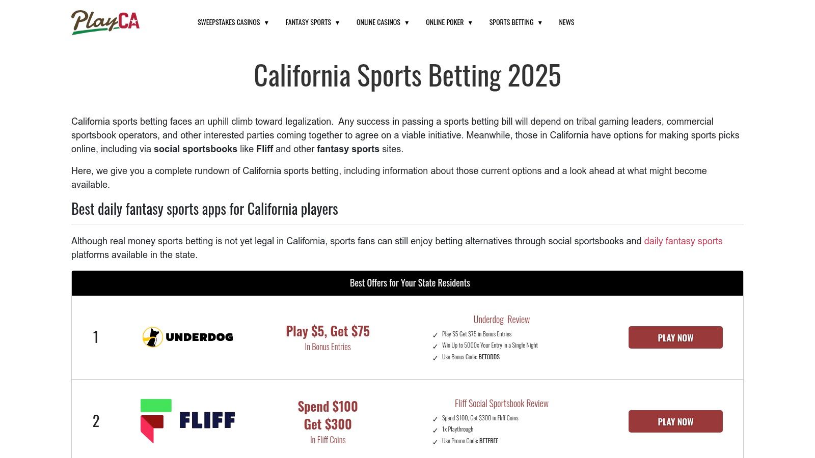 What Sport Betting Apps Are Legal in California? A 2025 Guide 6 PlayCA – California Sports Betting Guide