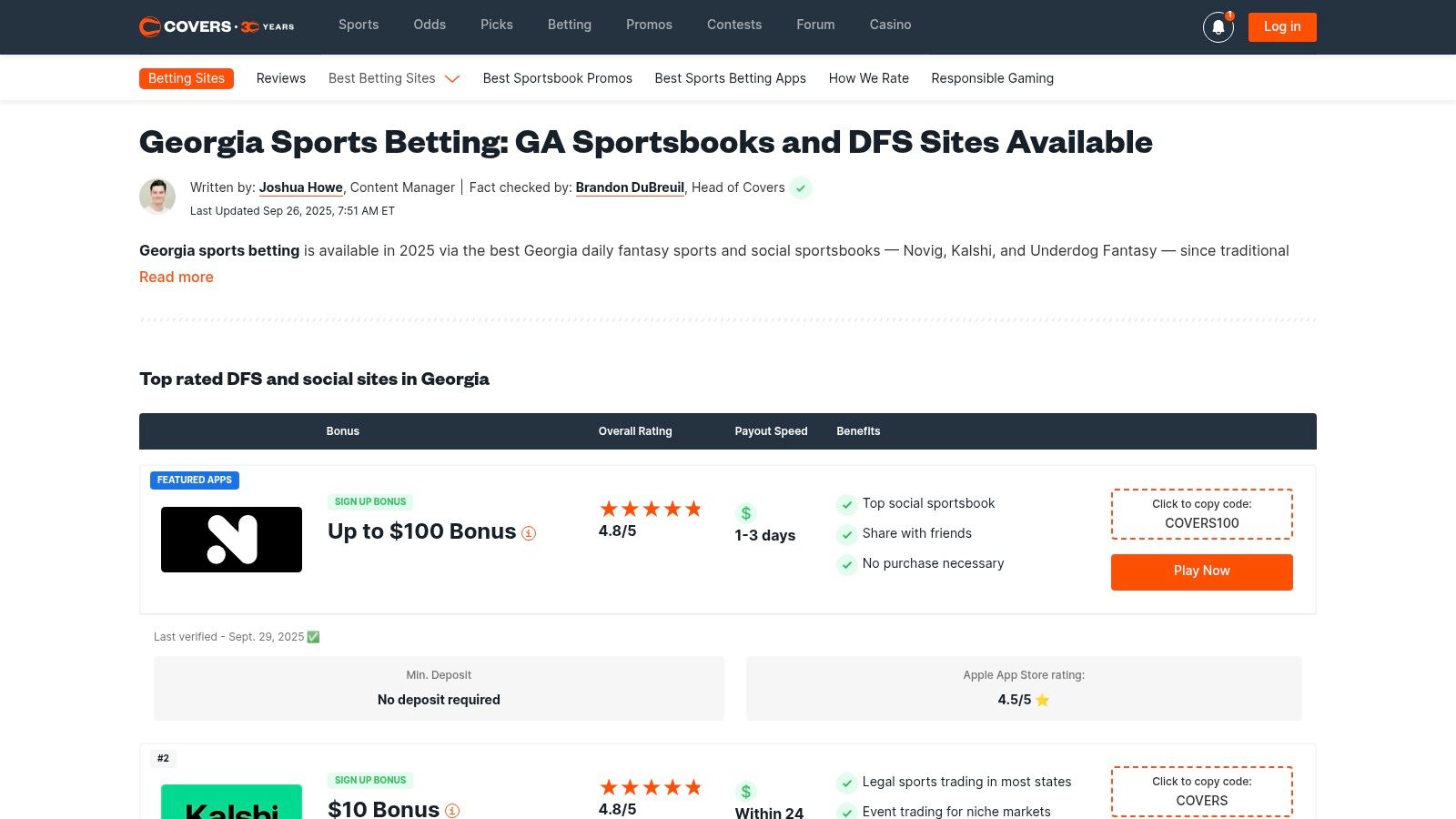 Covers - Georgia Sports Betting Status & Guidance