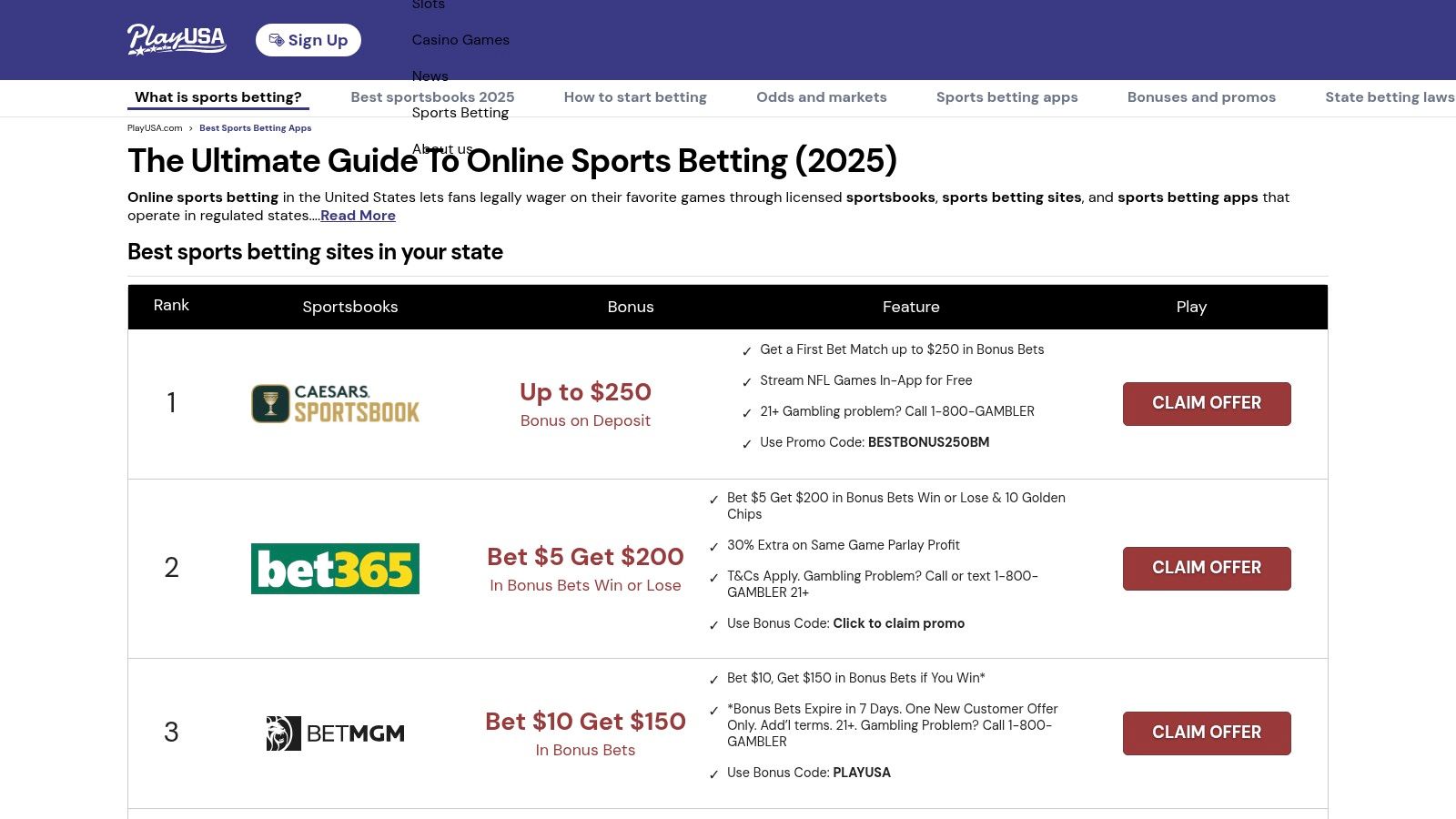 7 Top Online Sports Betting Sites Reviews For USA Players In 2026 4 PlayUSA: Best for Legal US Sportsbook Comparisons and Bonus Information