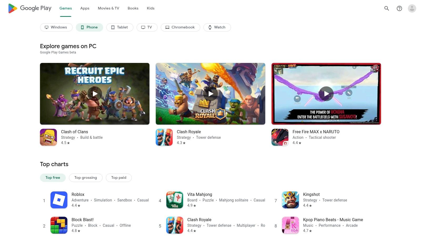 Google Play Store and Official Android Download Pages
