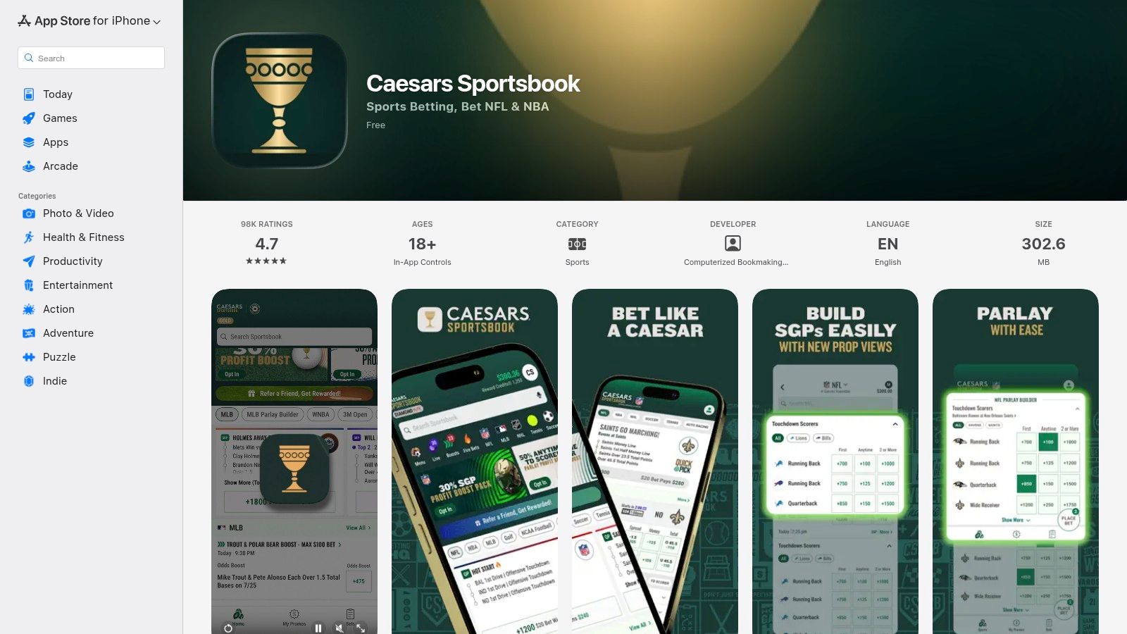 Bet105 NFL Betting Interface