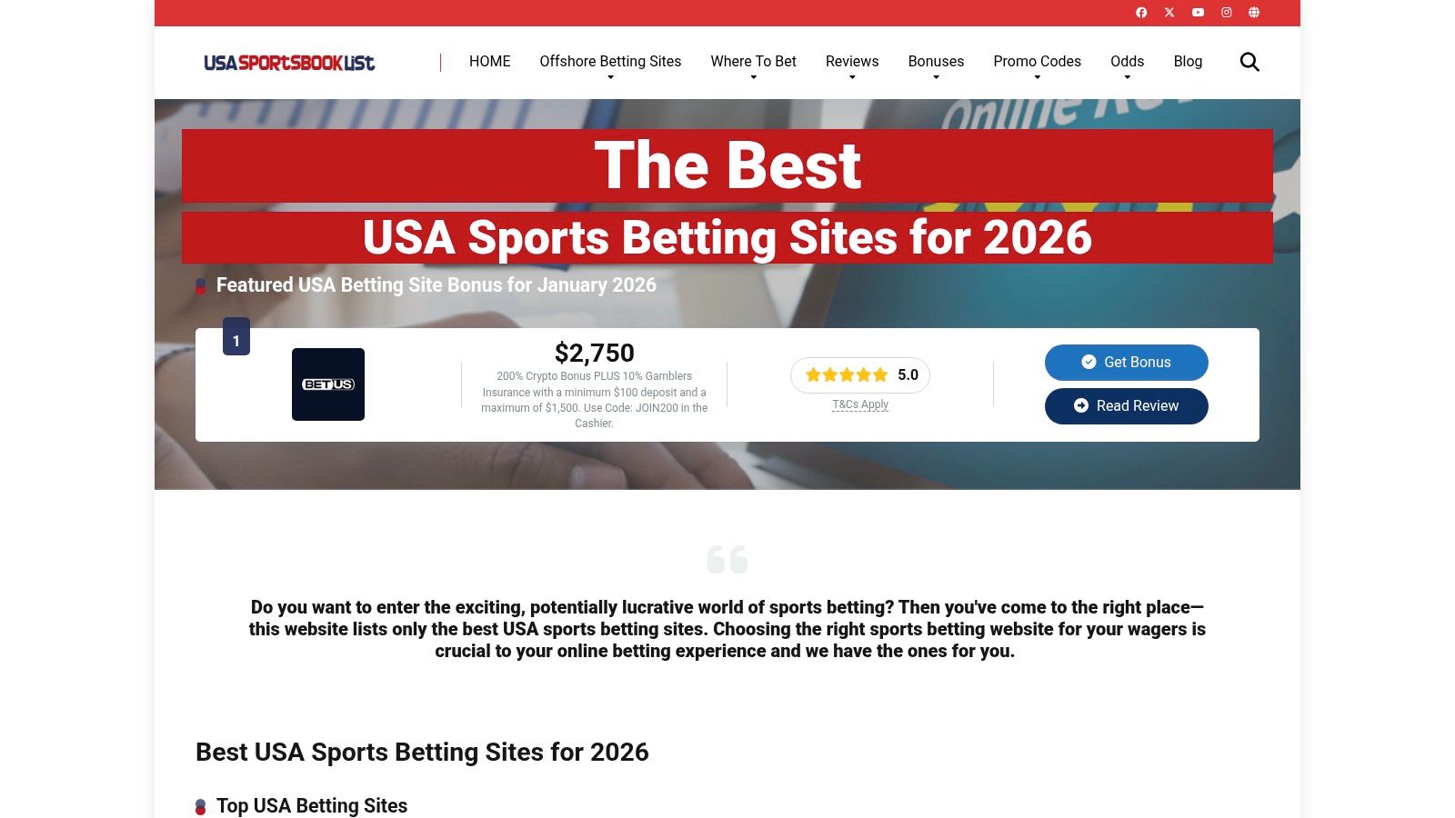 7 Top Online Sports Betting Sites Reviews For USA Players In 2026 1 MyBookie: Best for Prop Bets and Live Betting Action