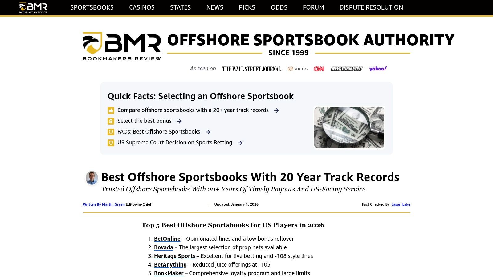 7 Top Online Sports Betting Sites Reviews For USA Players In 2026 2 Bookmakers Review (BMR): Your Watchdog for Offshore Sportsbook Integrity