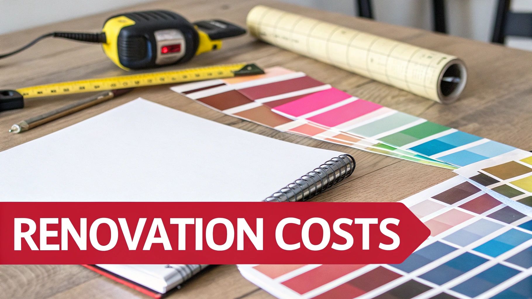 A Cleveland home with a calculator overlay, representing the costs of repairs.