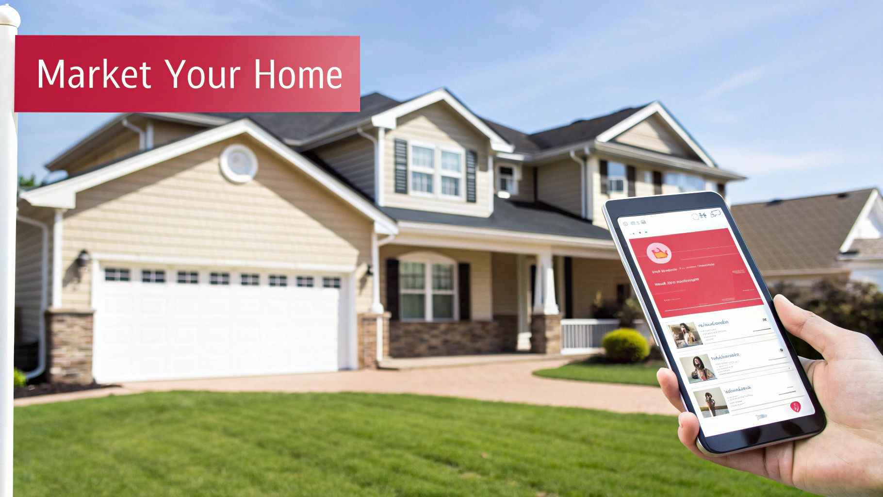 A professional-looking 'For sale' sign in front of a Cleveland home, indicating effective marketing.