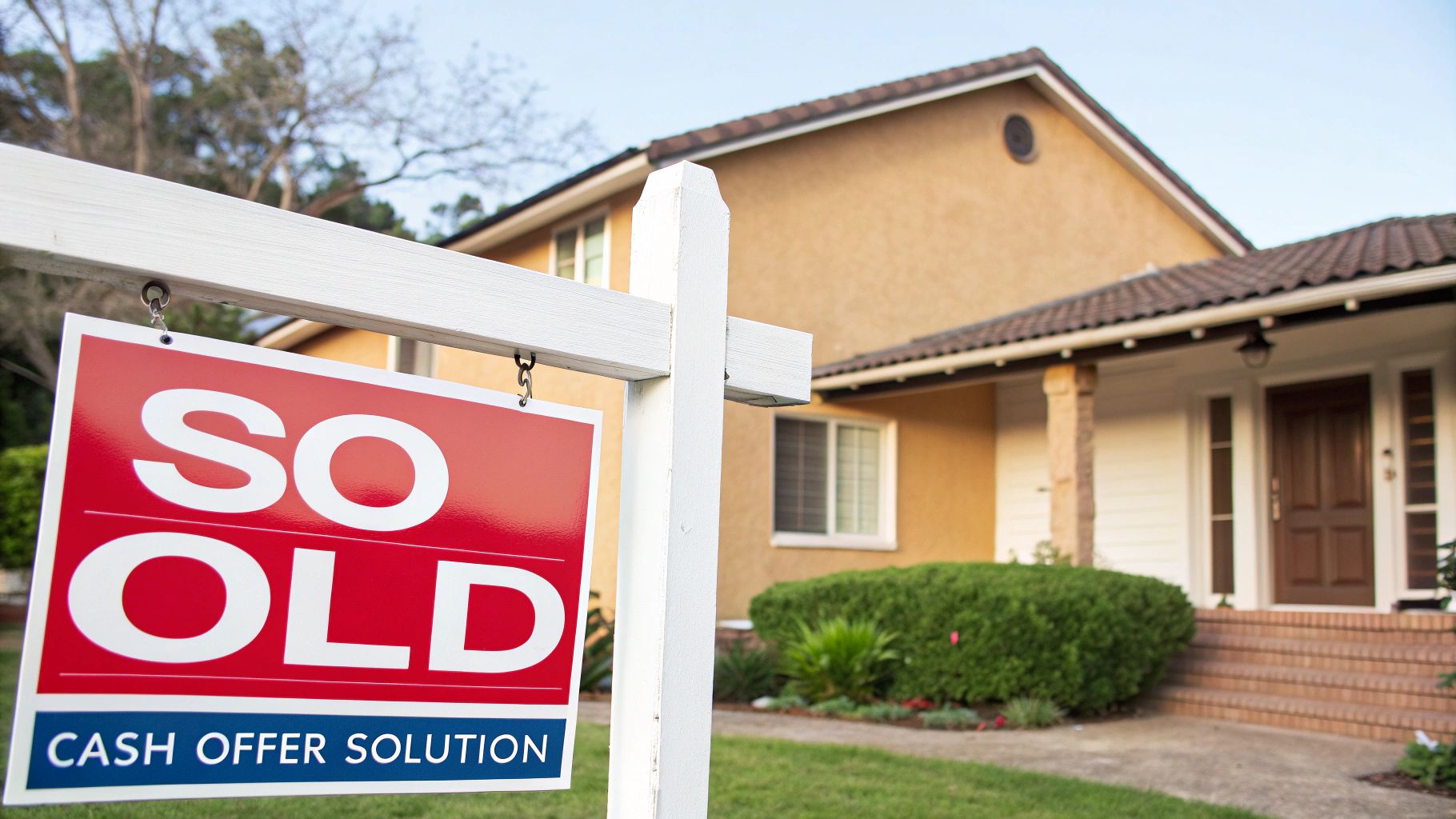 A family happily receiving a cash offer for their Garfield Heights home, feeling relieved.