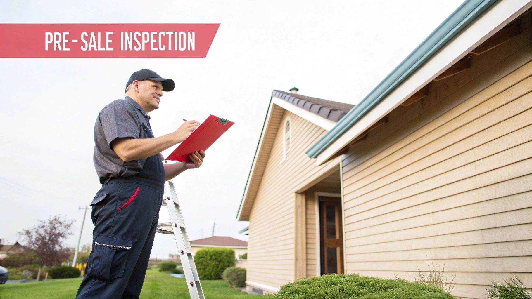A home inspector examining the electrical panel in a house, symbolizing a pre-sale home inspection