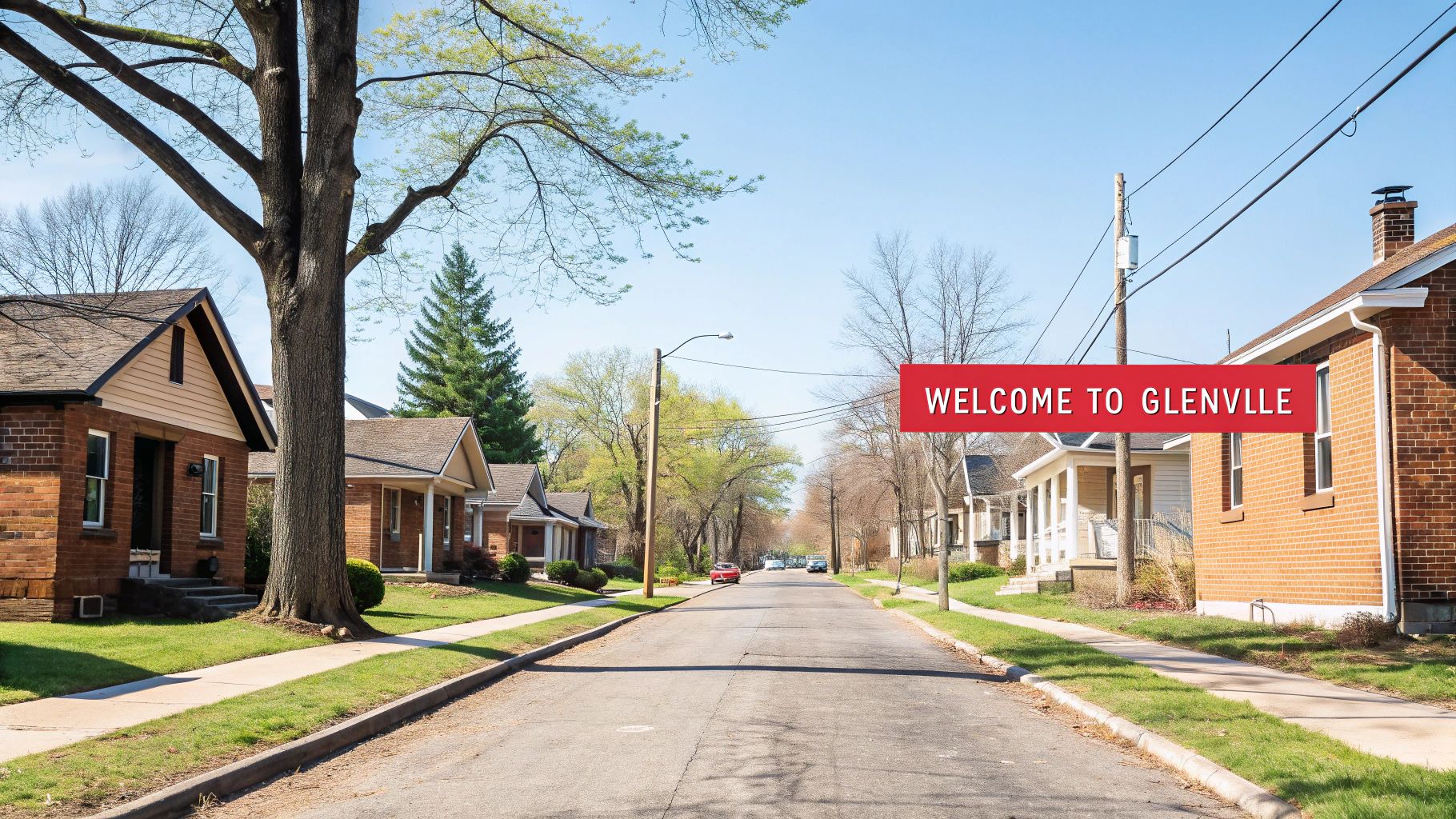 Glenville tree-lined street