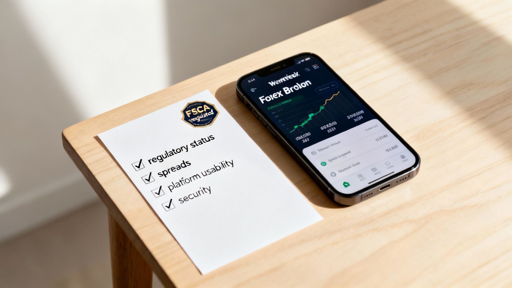 A magnifying glass hovering over different forex exchange platform logos on a screen.