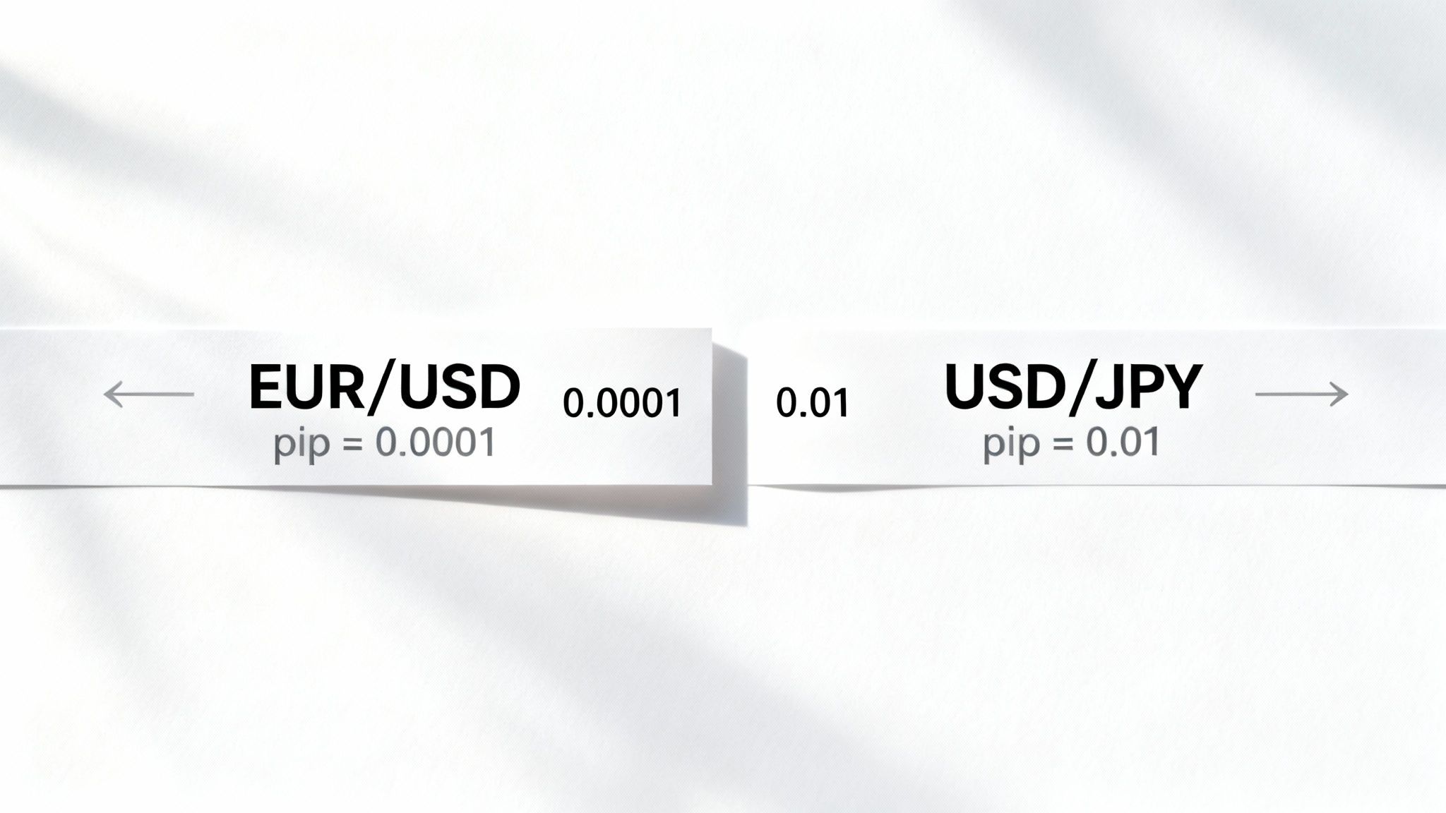 An animated world map with different currency symbols connected by lines, illustrating how pip values vary between pairs.