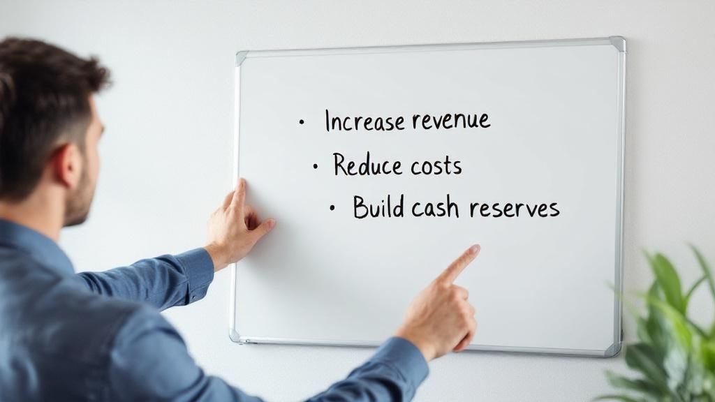 A diagram showing the core components of financial planning, including goals, strategies, budgeting, and risk management.