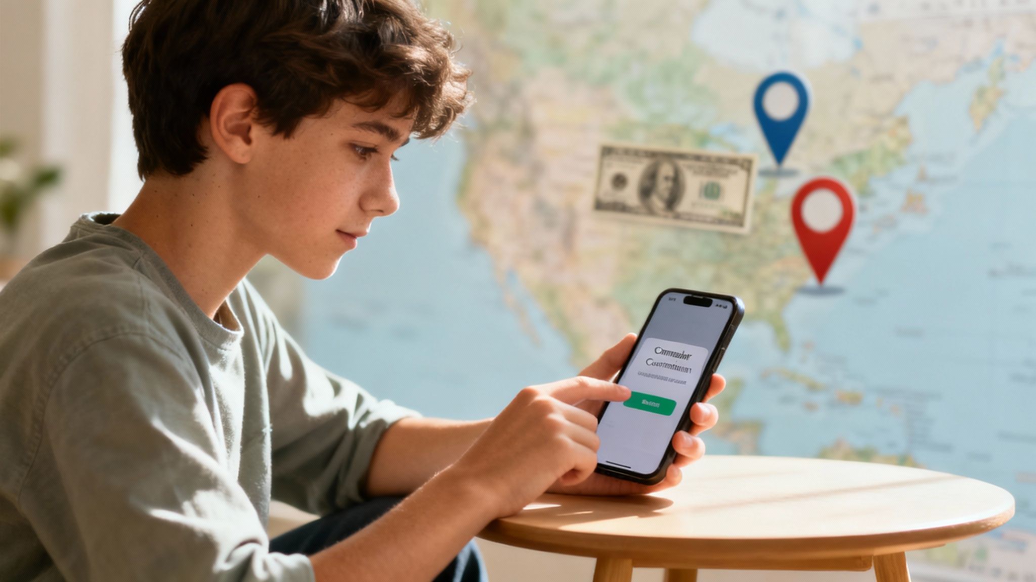 A person using their smartphone to manage their finances, representing the ease of Capitec's app-based forex services.