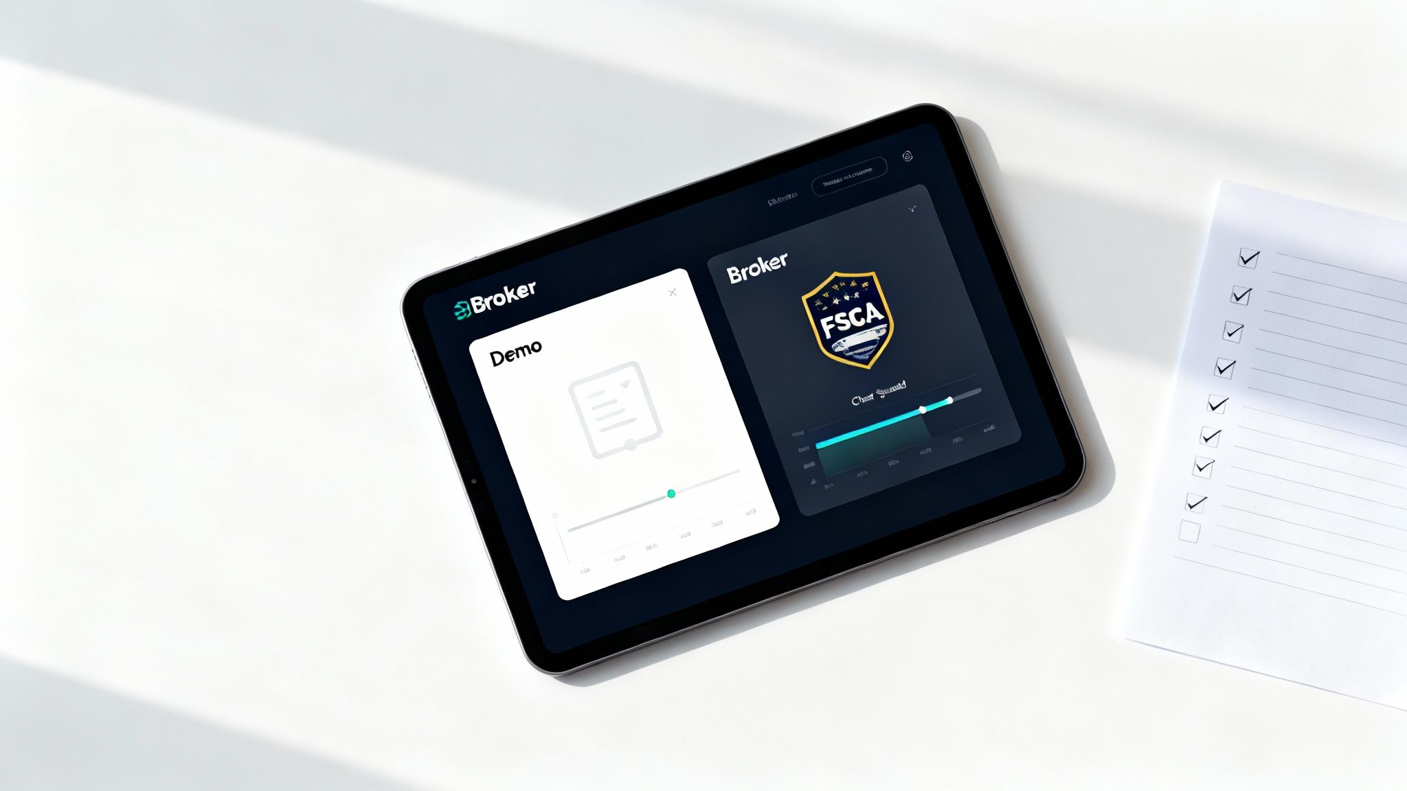 A person's hand holding a smartphone displaying a forex trading app with charts and graphs.