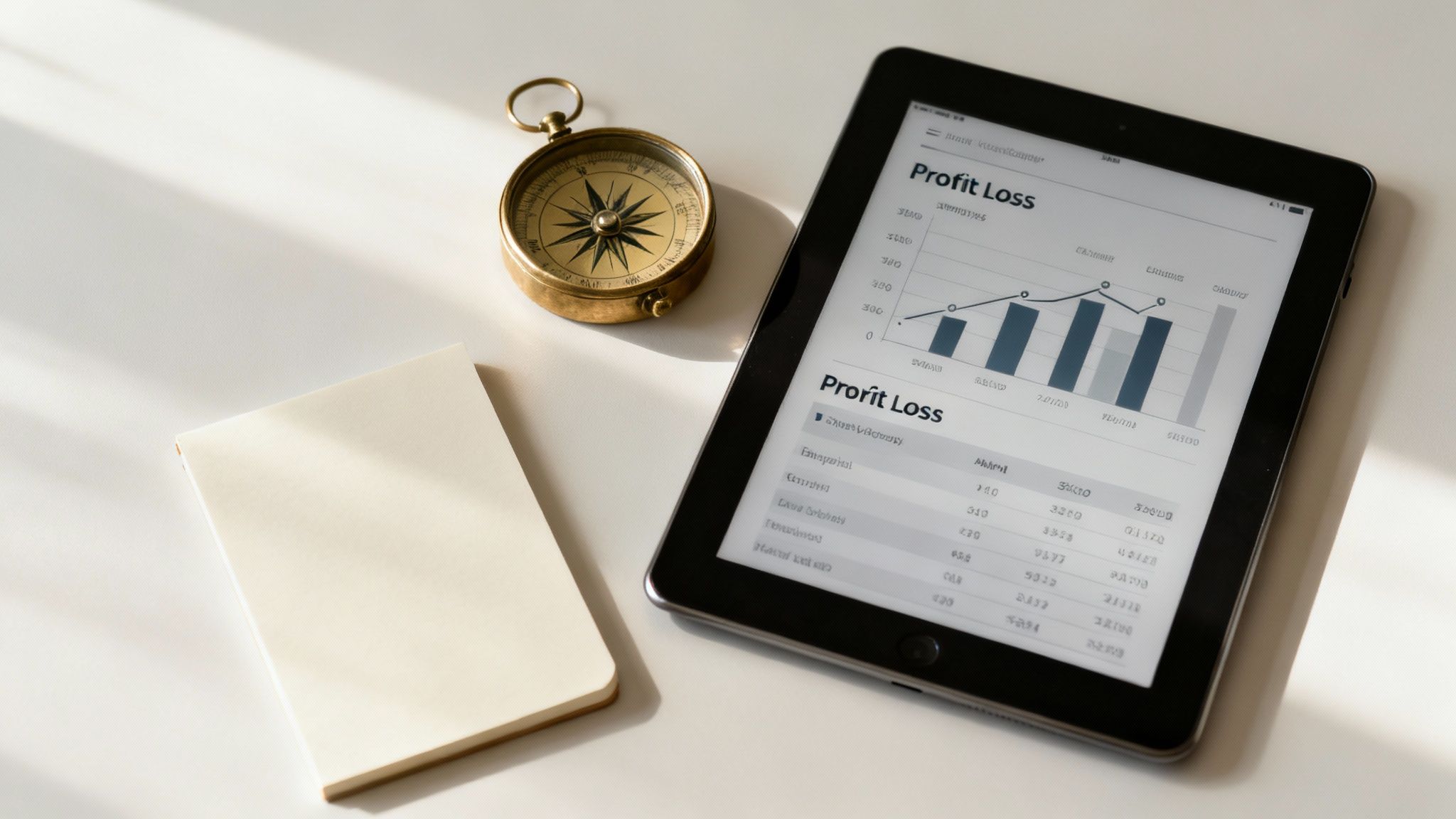 A person using a calculator with financial documents and charts in the background, symbolising business planning.