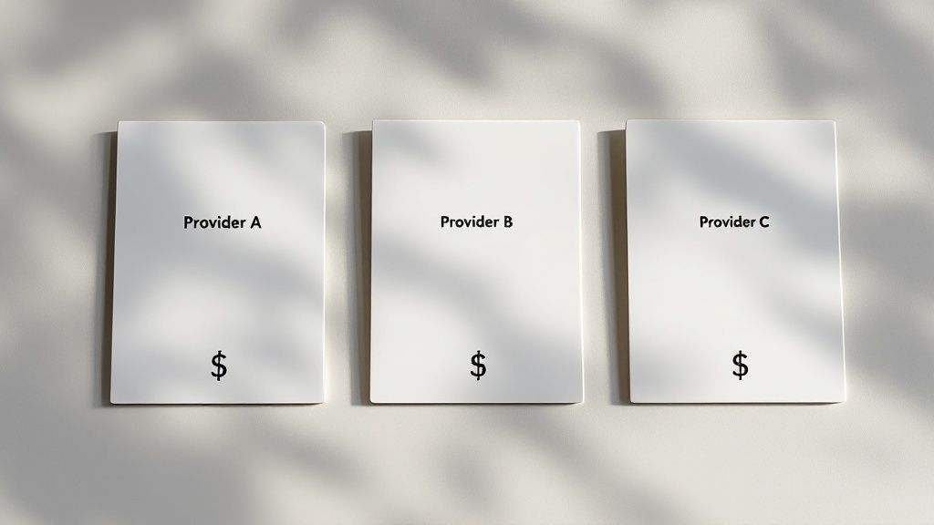 A person looking thoughtfully at a world map with currency symbols, representing common questions about international money transfers.