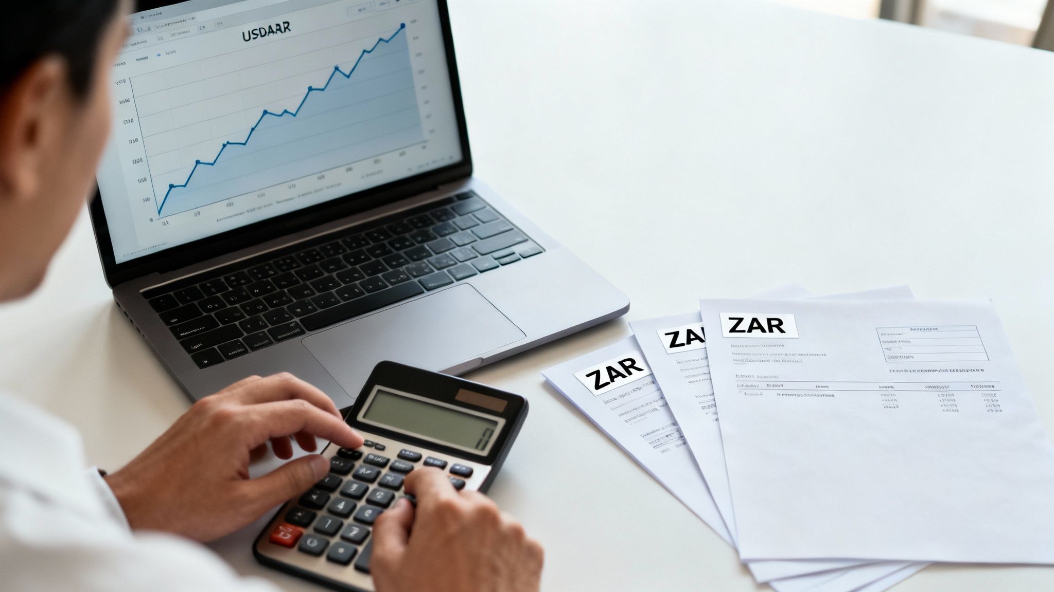 Chart showing currency fluctuations impacting business profits