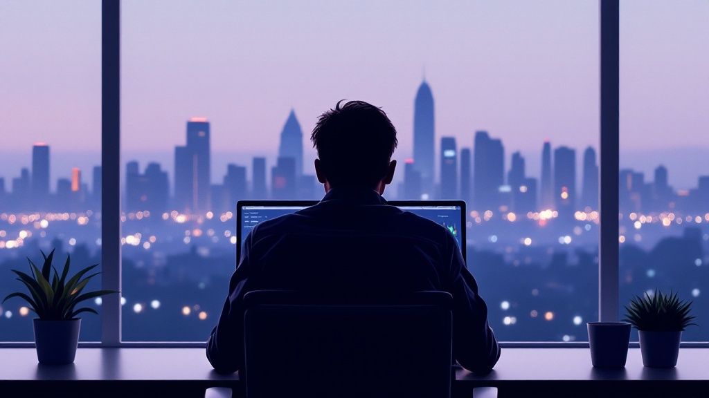 A laptop screen displaying forex trading charts with the South African flag in the background.