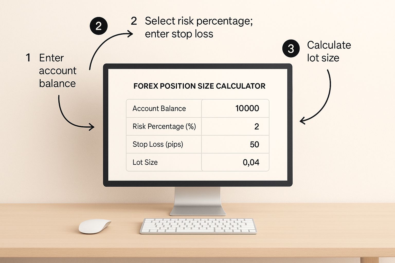Infographic about position size calculator forex