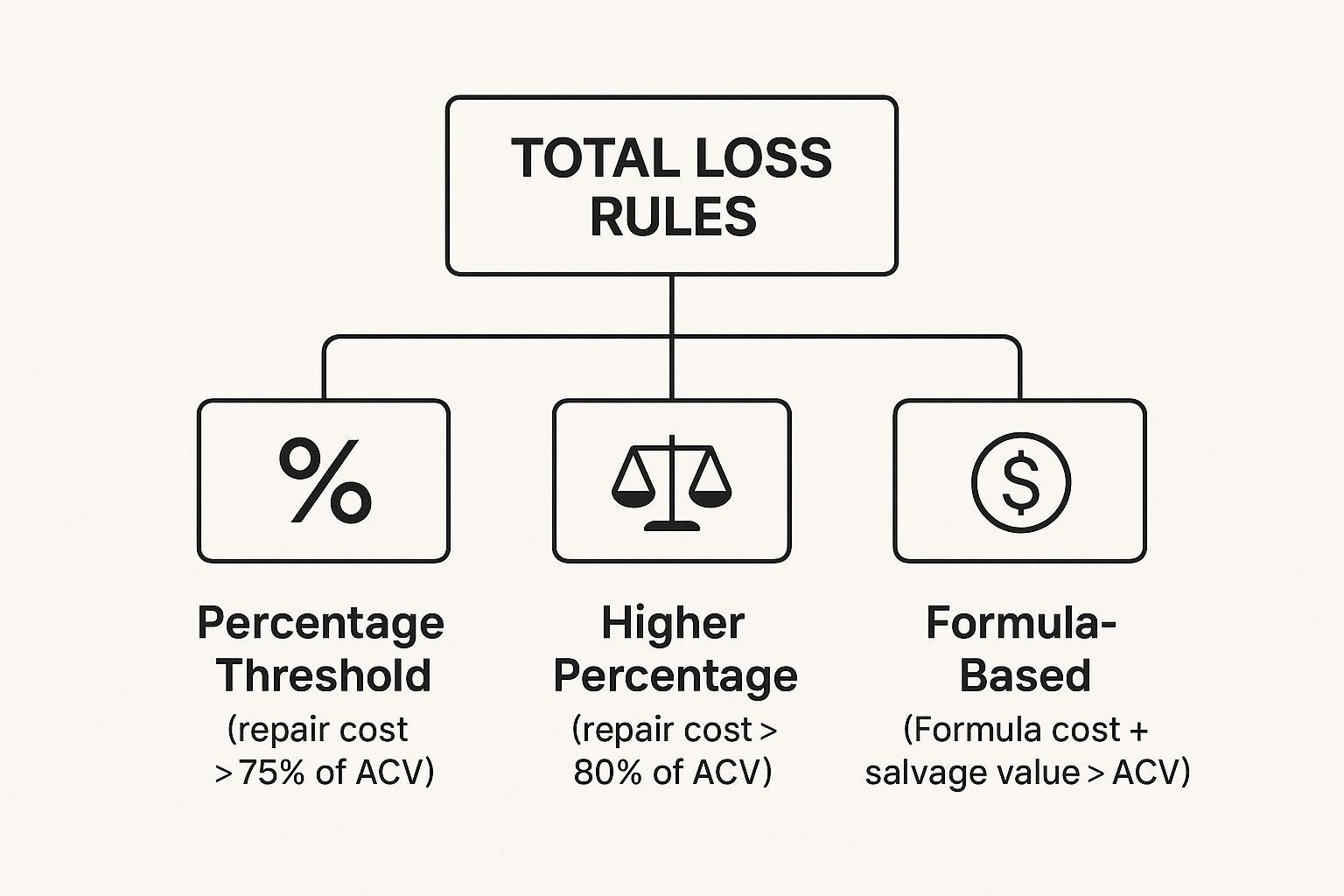 Infographic about total loss calculation vehicle