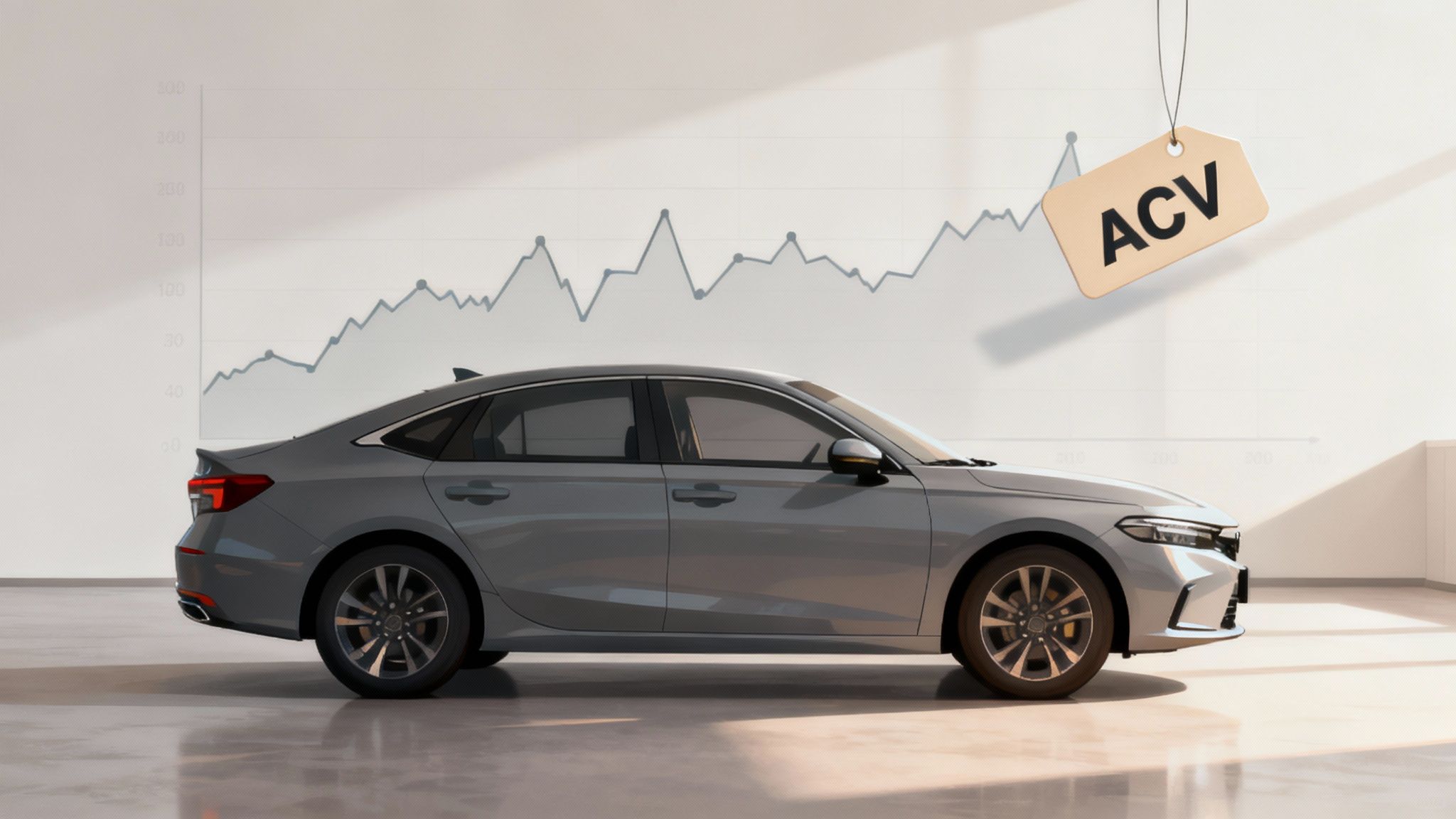 A calculator and a small model car sitting on a desk, symbolizing the calculation of a vehicle's value.