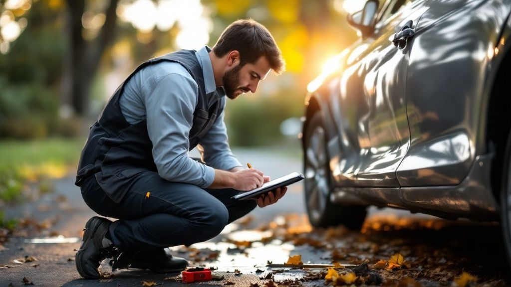 A person writing a formal letter at a desk, symbolizing the process of challenging an insurance offer.