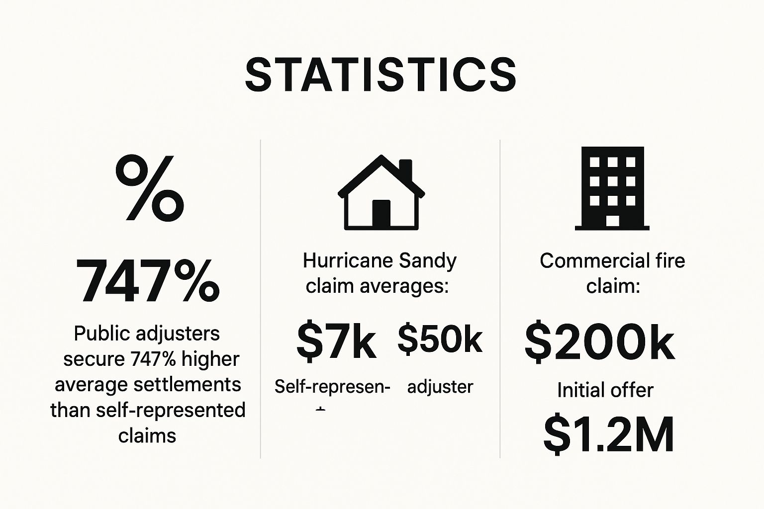 Infographic showing key data about Maximized Claim Settlement Value