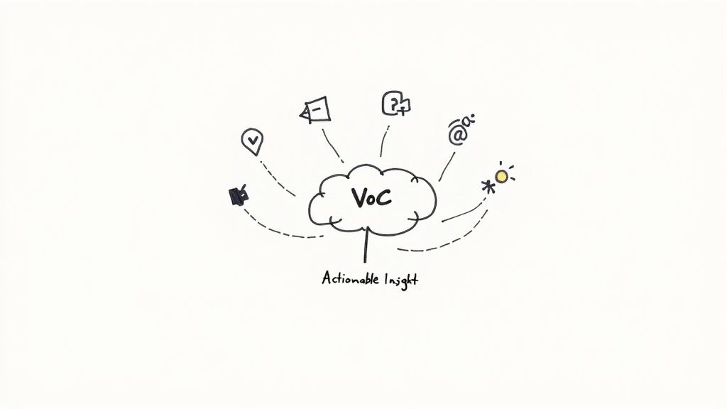 A person analysing charts and graphs related to customer feedback on a large screen.