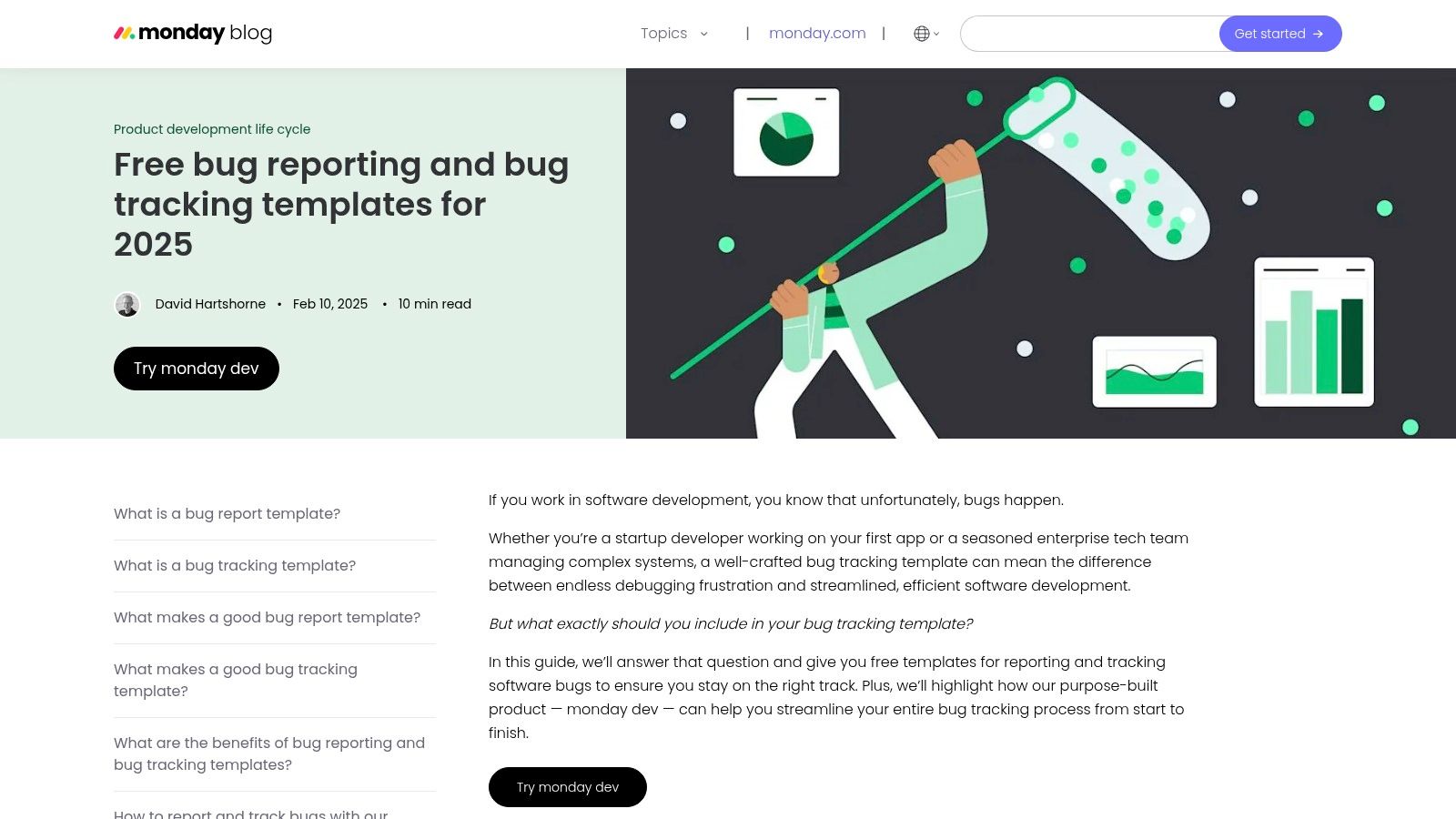 monday.com (Bug tracking templates / monday dev)