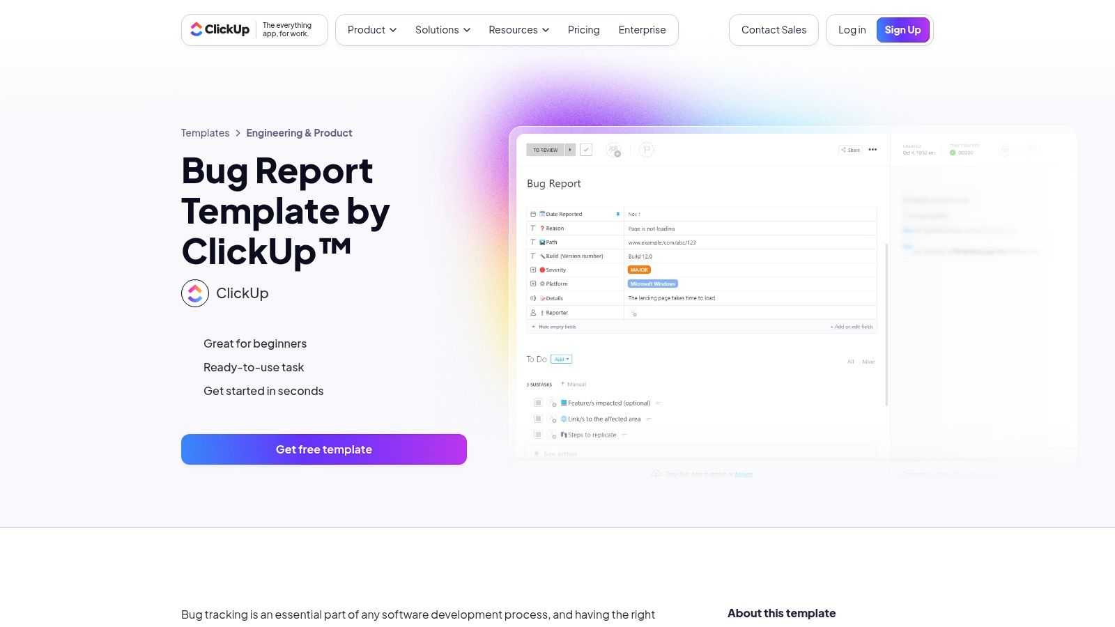 ClickUp (Bug Report template)
