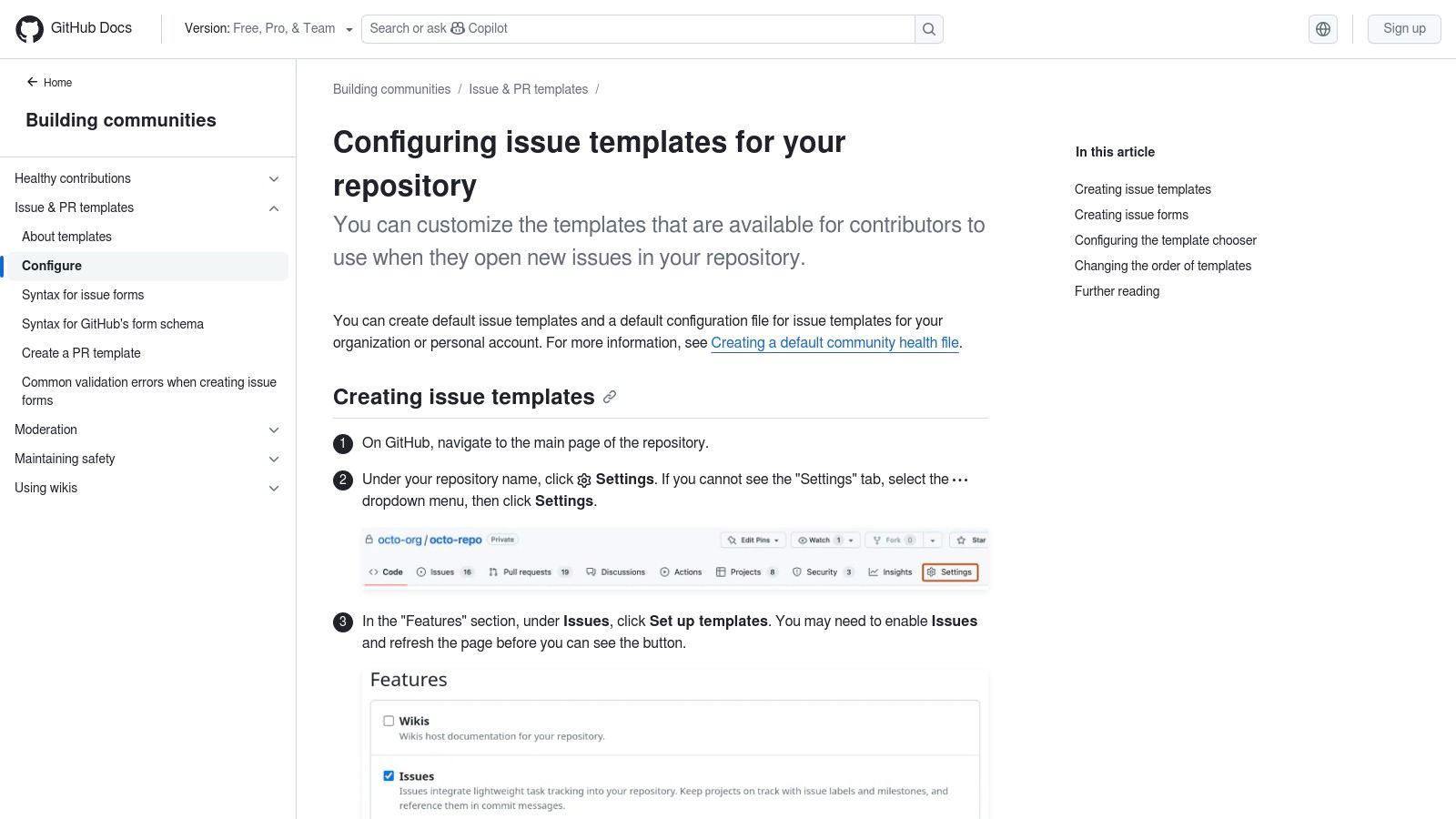 GitHub (Issue templates & Issue Forms)
