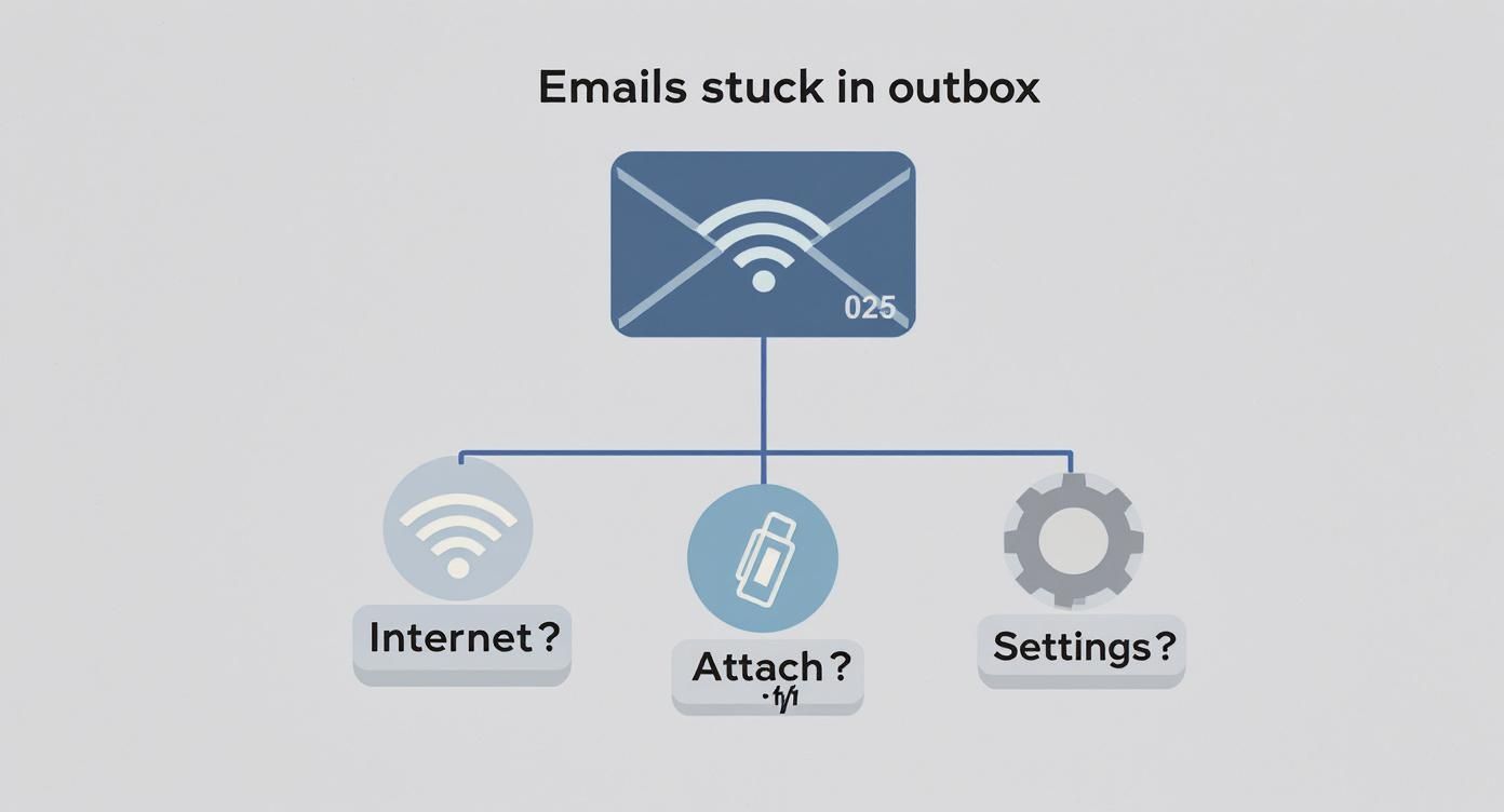 Infographic about emails stuck in outbox
