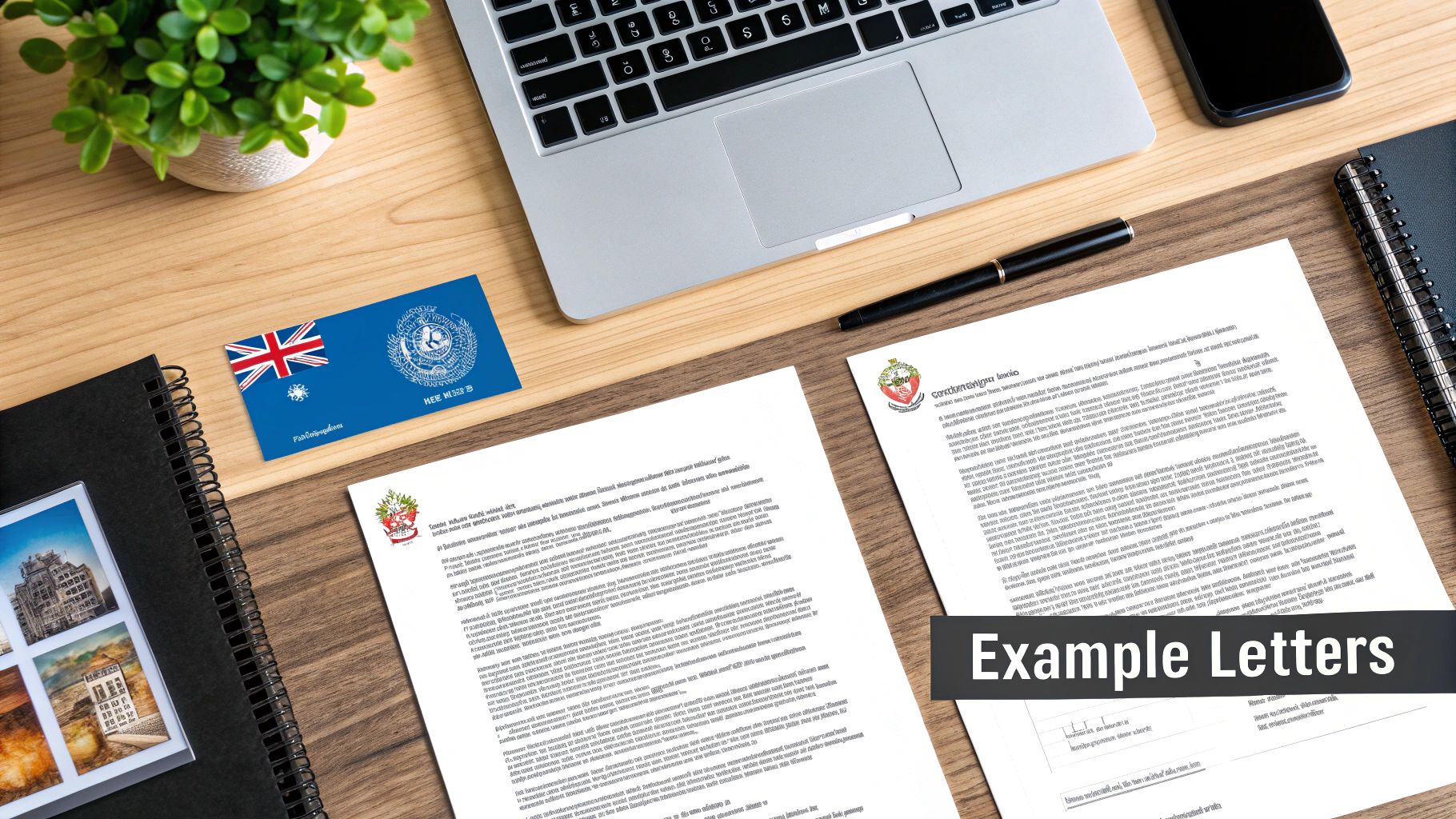 A person reviewing a well-structured business letter template on their computer screen.