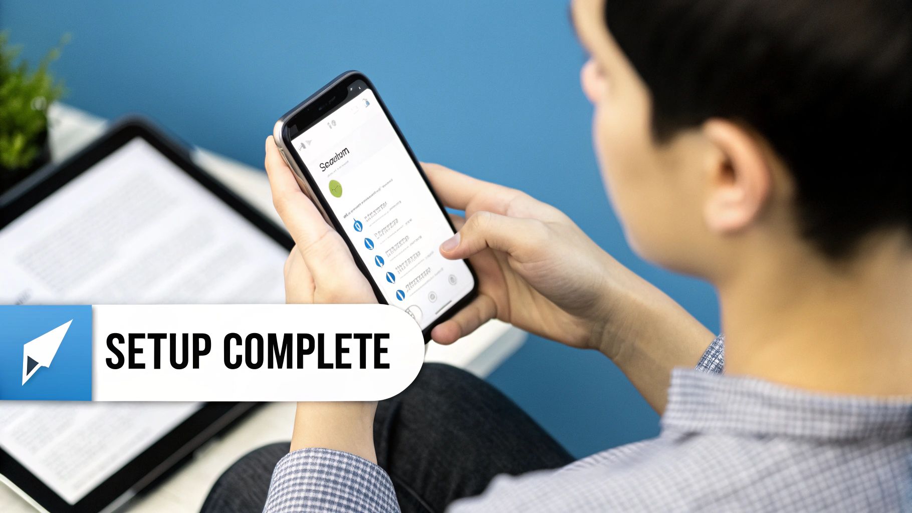 A person managing their new email account on a clean, modern interface.
