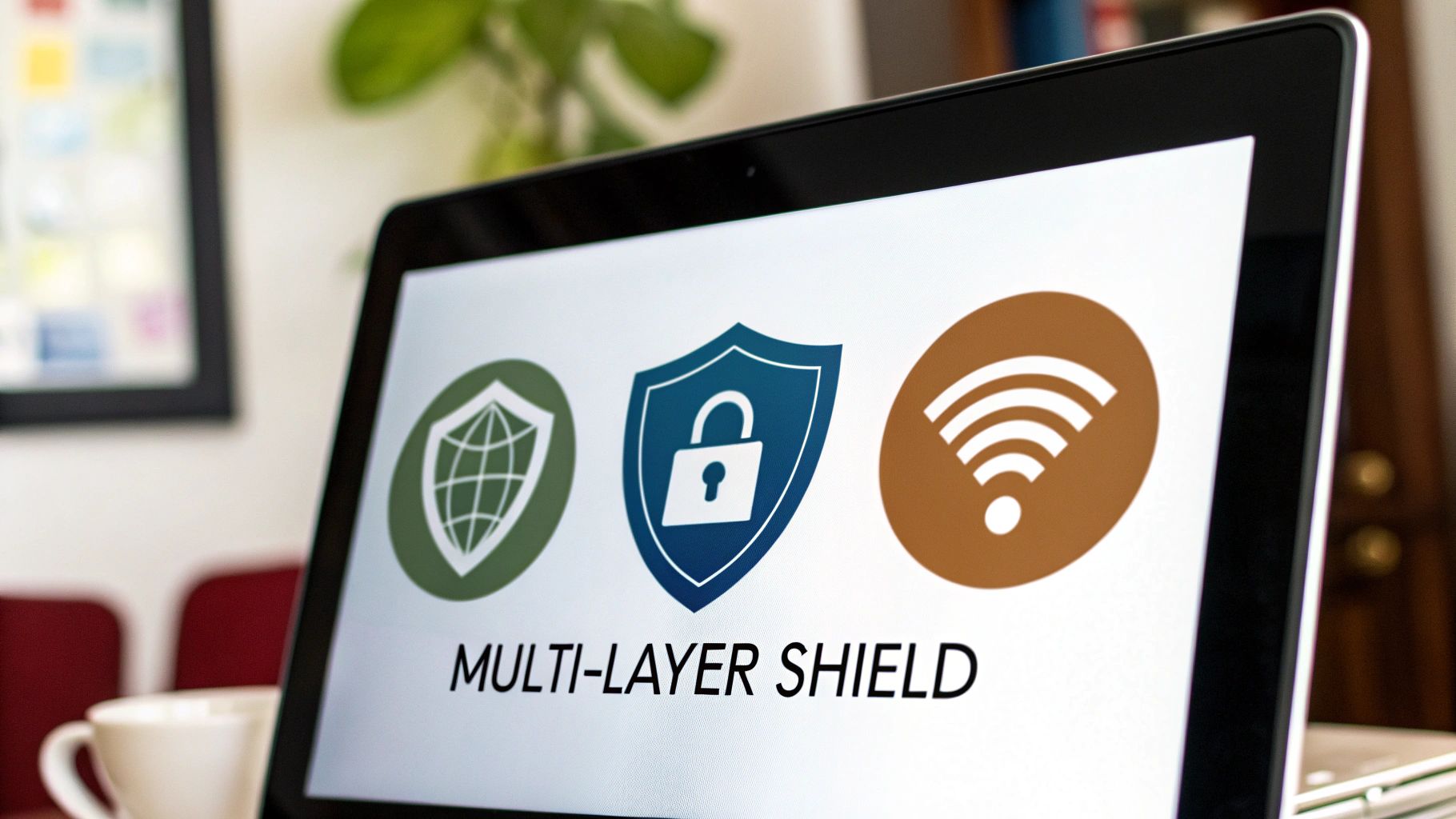 A diagram showing the layered components of modern endpoint security, including NGAV, EDR, and device control.