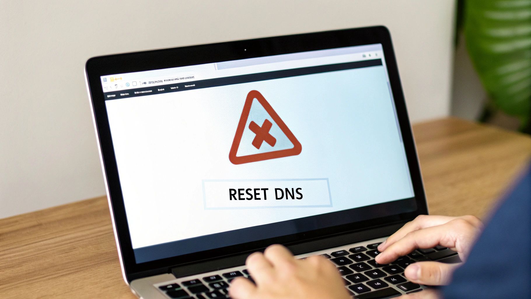 A digital illustration showing a computer connected to the cloud, representing DNS processes.