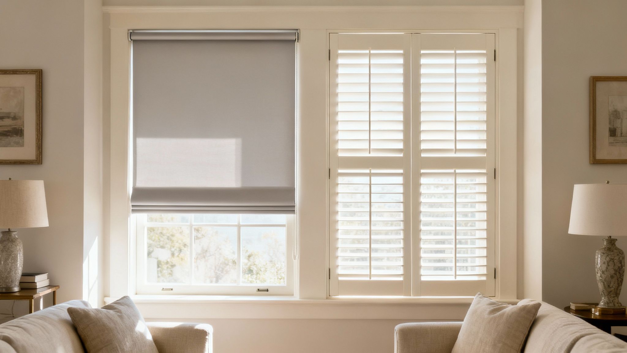 A homeowner examining a new window frame up close