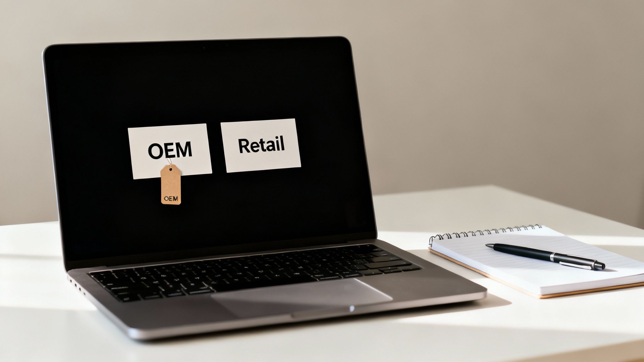 A person using a laptop with the Windows 11 logo displayed on the screen.