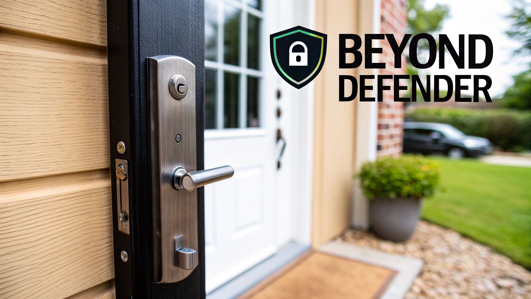 A digital shield icon glows, representing robust antivirus protection on a computer.