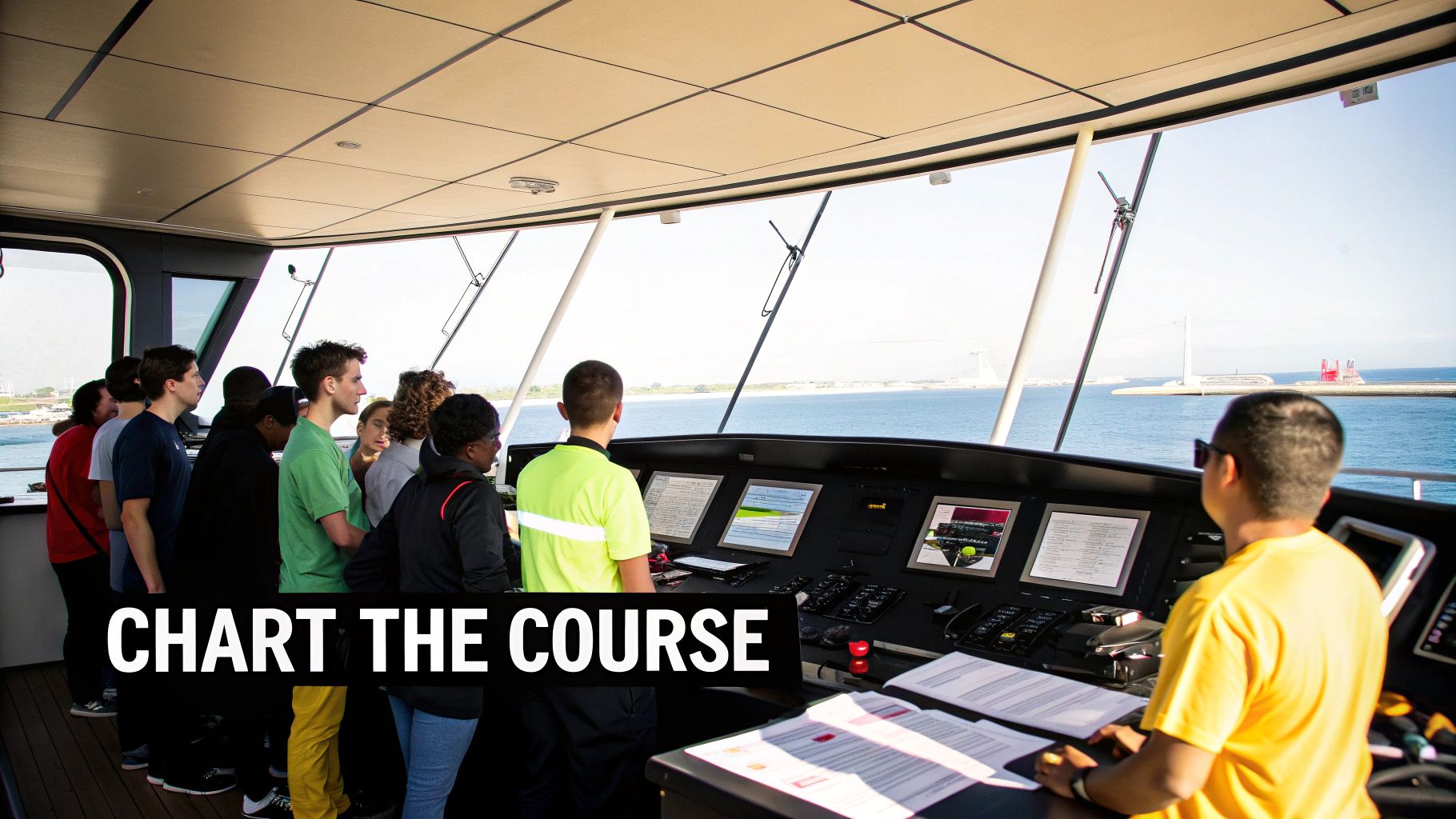 A team collaborating on a project board with sticky notes, representing strategic planning for change.