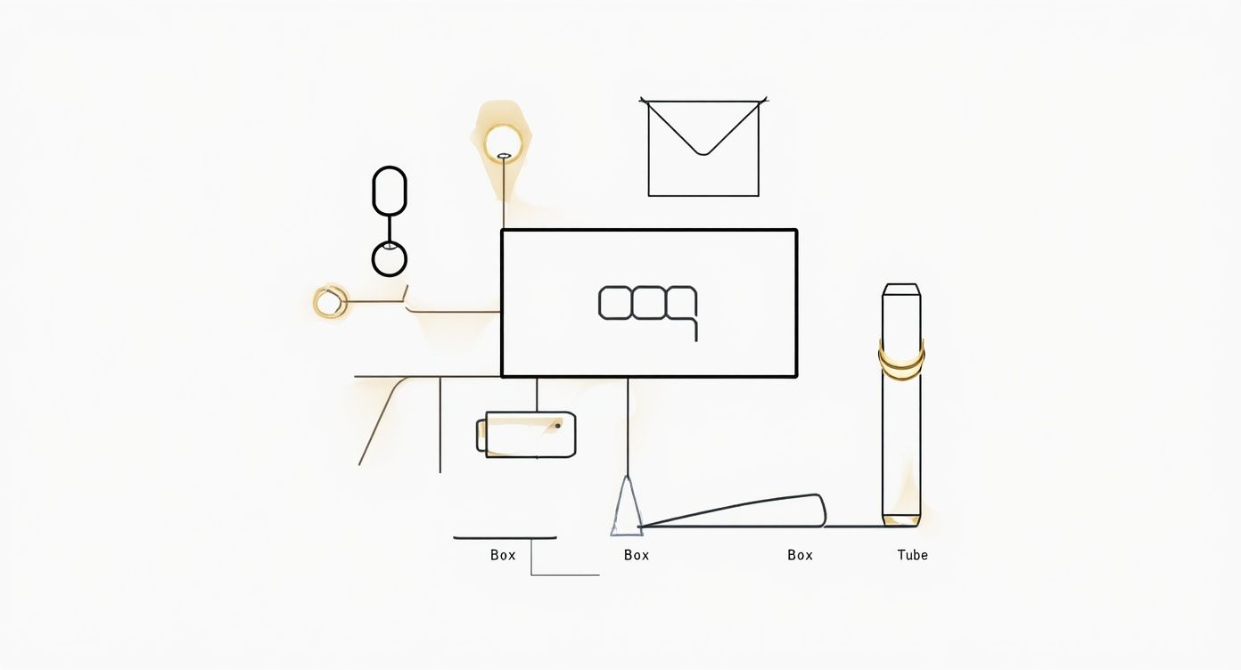 Infographic about packaging for rings