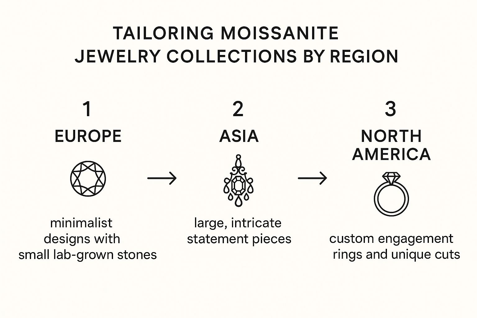 Infographic about moissanite jewelry wholesale
