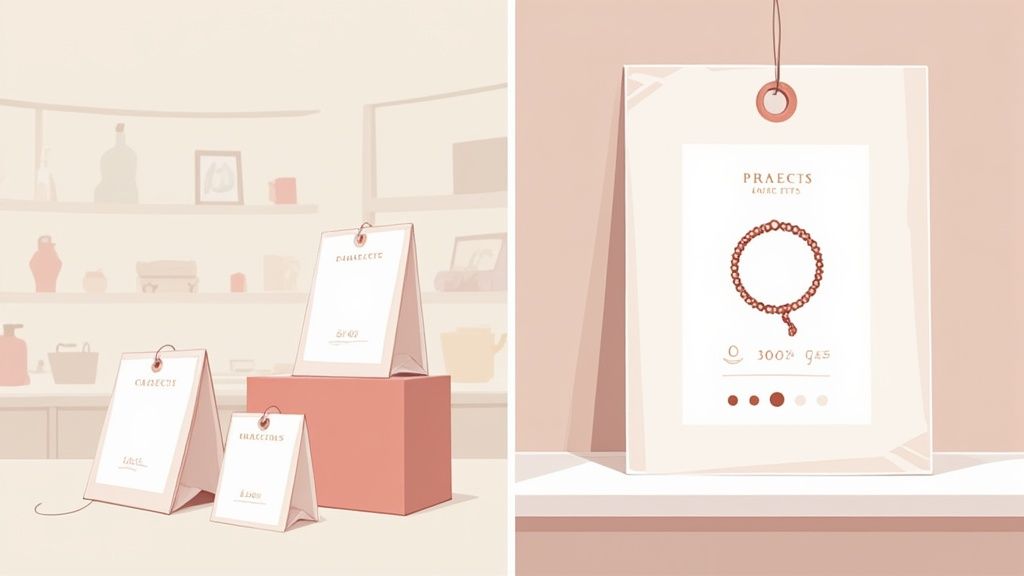 Vibrant charm bracelet display in store setting