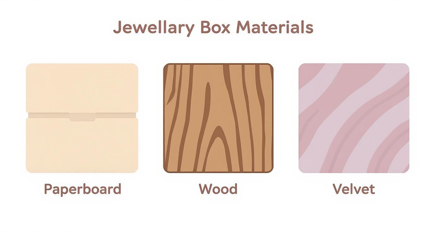 Infographic about packaging boxes for jewellery