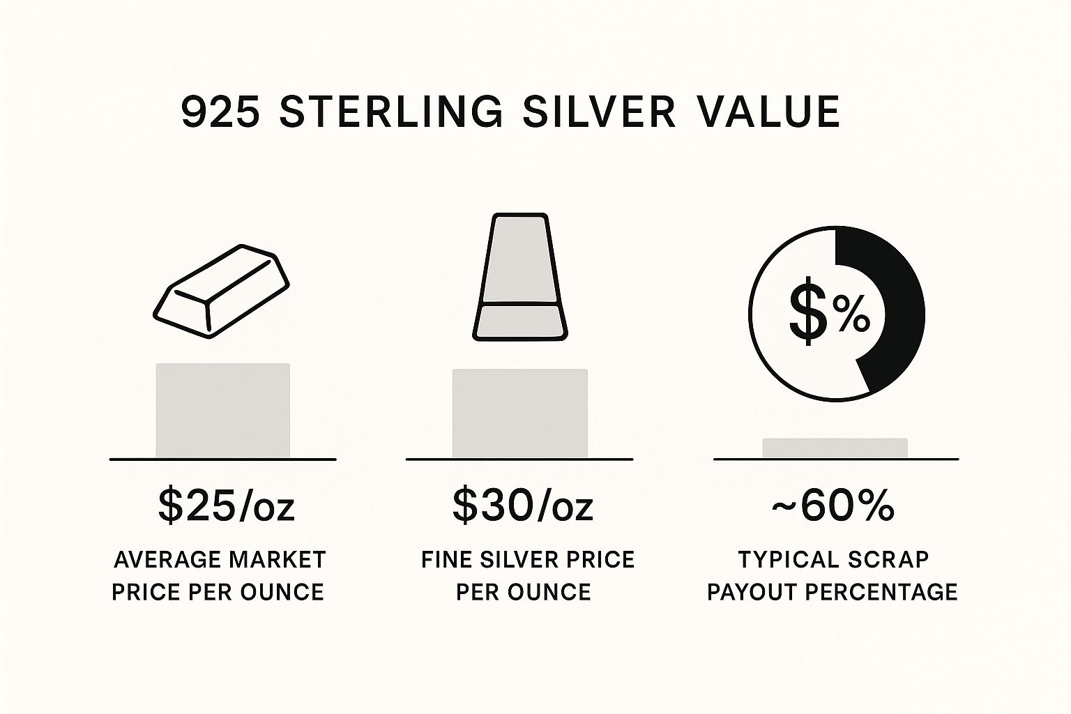 Infographic about what is the value of 925 silver